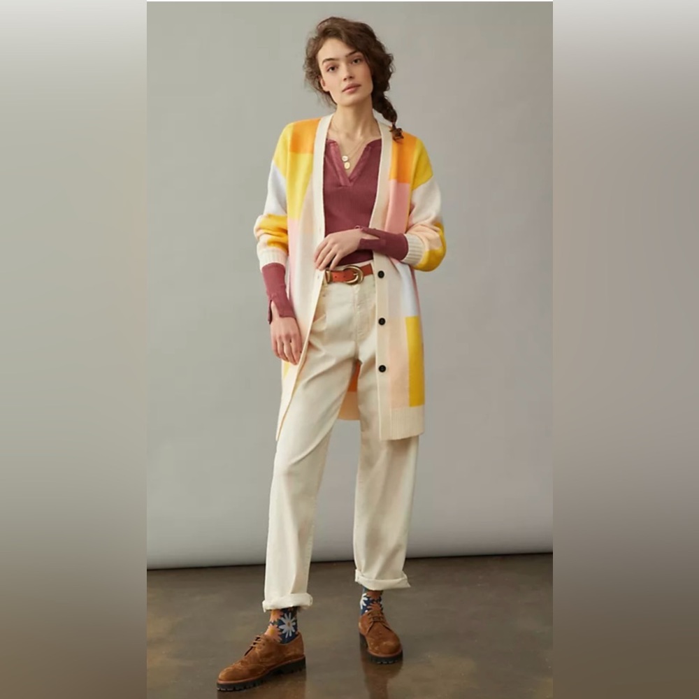 Anthropologie Amadi Lexi Colour Blocked Cardigan
